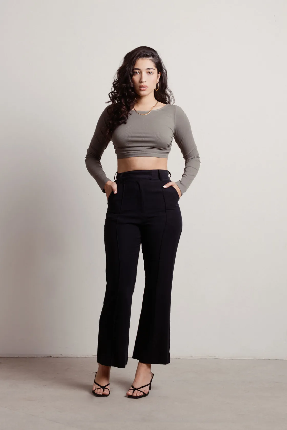 Tobi Tomo Crop Top - Olive