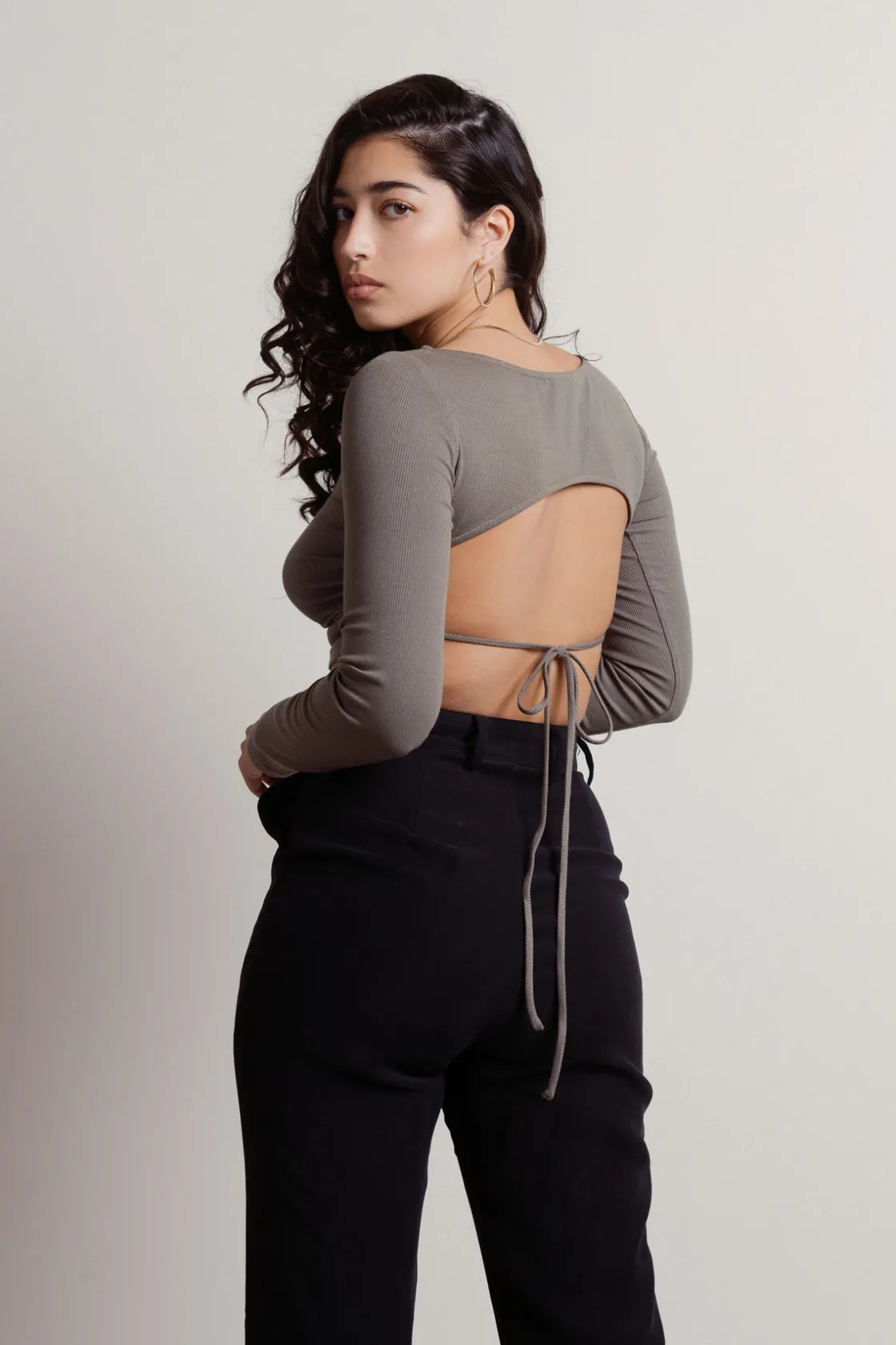 Tobi Tomo Crop Top - Olive