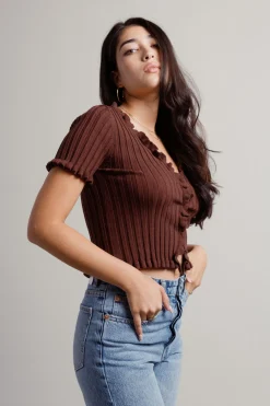 Tobi Touch Of Magic Ruffle Cardigan -