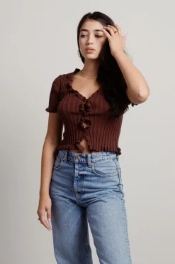 Tobi Touch Of Magic Ruffle Cardigan -