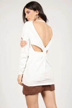 Tobi Twist It Open Back Mini Dress - Ivory
