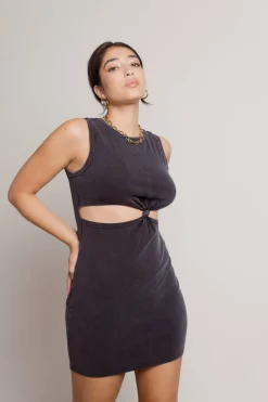 Tobi Underneath It All Front Knot Cutout Mini Dress -