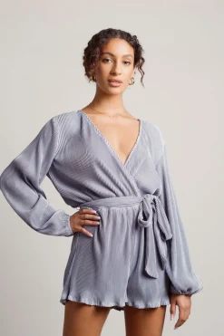 Tobi Vasha Waist Tie Romper - Blue