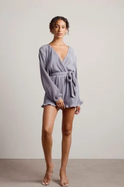 Tobi Vasha Waist Tie Romper - Blue