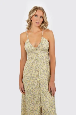 Tobi Velle Floral Button Up Midi Dress -