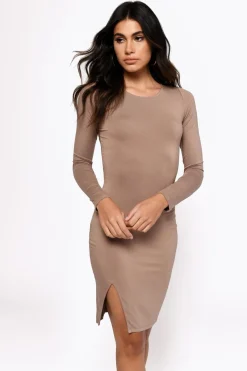 Tobi Vene Long Sleeve Bodycon Midi Dress -