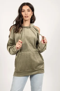 Tobi Veronique Cold Shoulder Hoodie -