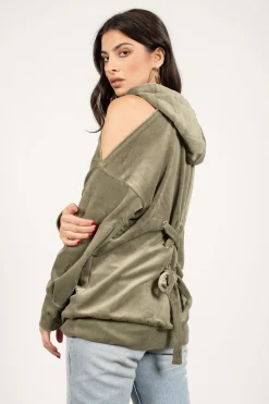 Tobi Veronique Cold Shoulder Hoodie -