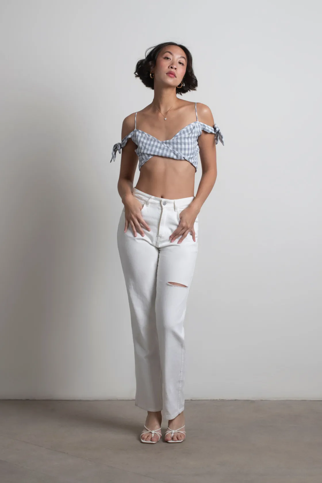 Tobi Victoria Crop Top - Grey