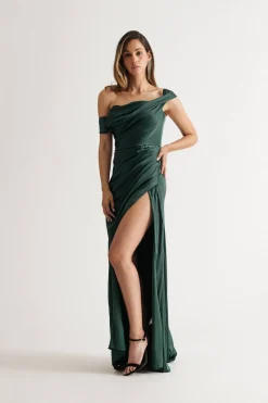Tobi Wait For Me Satin Mermaid Slit Maxi Dress