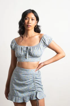 Tobi Wait No Longer Floral Crop Top And Mini Skirt Set -