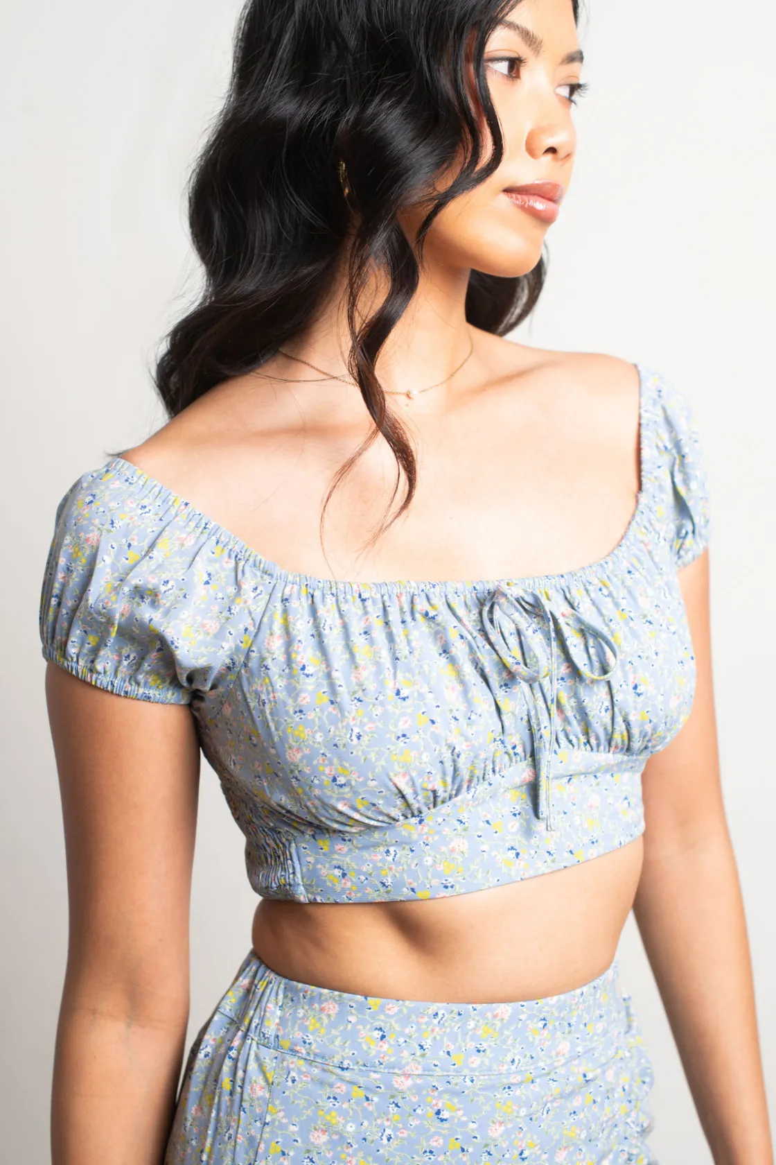 Tobi Wait No Longer Floral Crop Top And Mini Skirt Set -