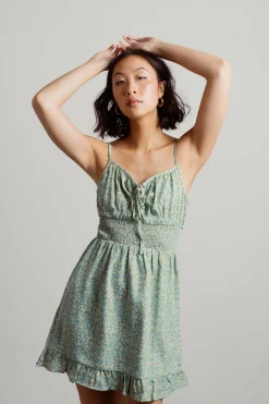 Tobi Waiting Around Floral Smocked Mini Dress -