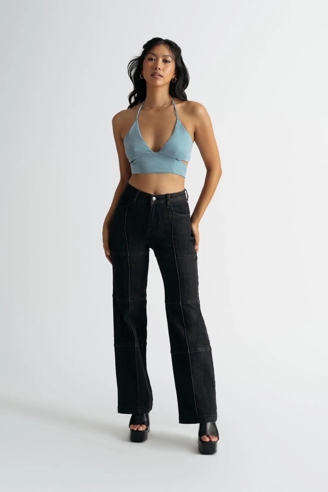 Tobi Want You Around Crop Top - Blue
