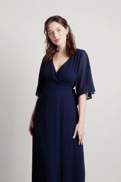 Tobi We Could Be Deep V High Slit Maxi Dress - Ivory