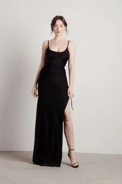 Tobi What A Night Ruched High Slit Maxi Dress - Mauve