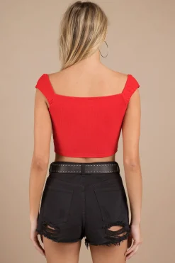 Tobi What's Your Angle Crop Top - Black