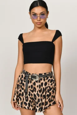 Tobi What's Your Angle Crop Top - Black