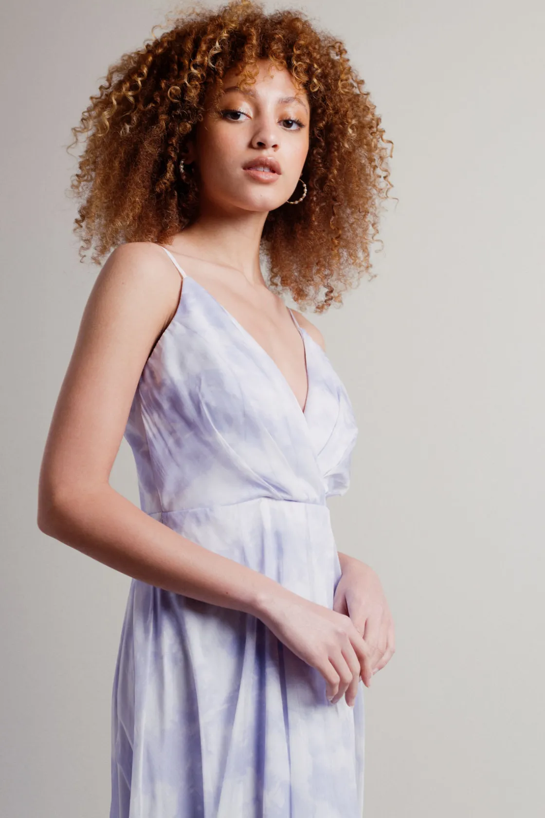 Tobi Whimsical Tie Dye Surplice Maxi Dress -