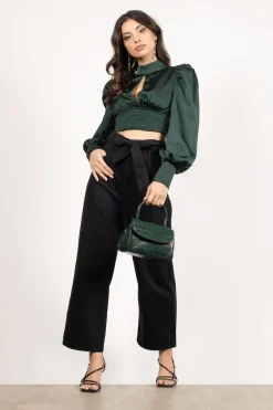 Tobi Xoana Backless Blouse - Emerald