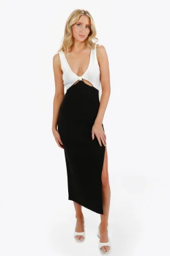 Tobi Yareli Plunging Sweater Mini Dress -