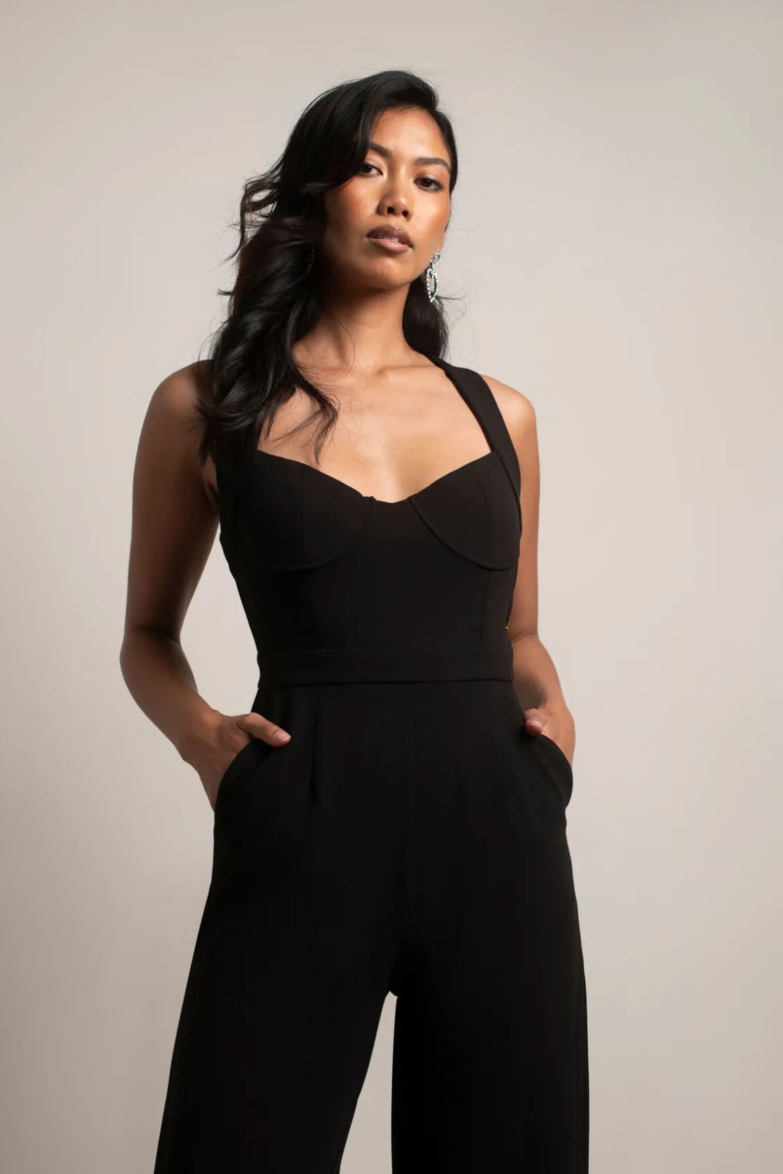 Tobi Yessenia Cross Back Jumpsuit - Wine