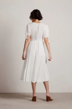 Tobi You Got It Deep V Neck Lurex Midi Dress