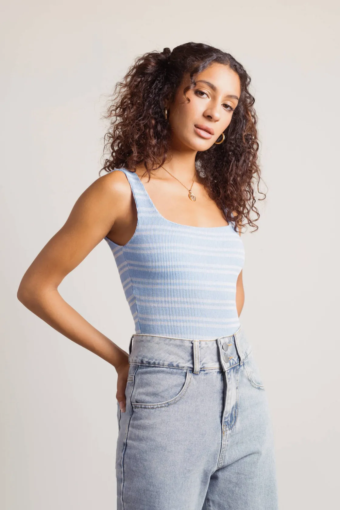Tobi You Think So Stripe Bodysuit - Orange