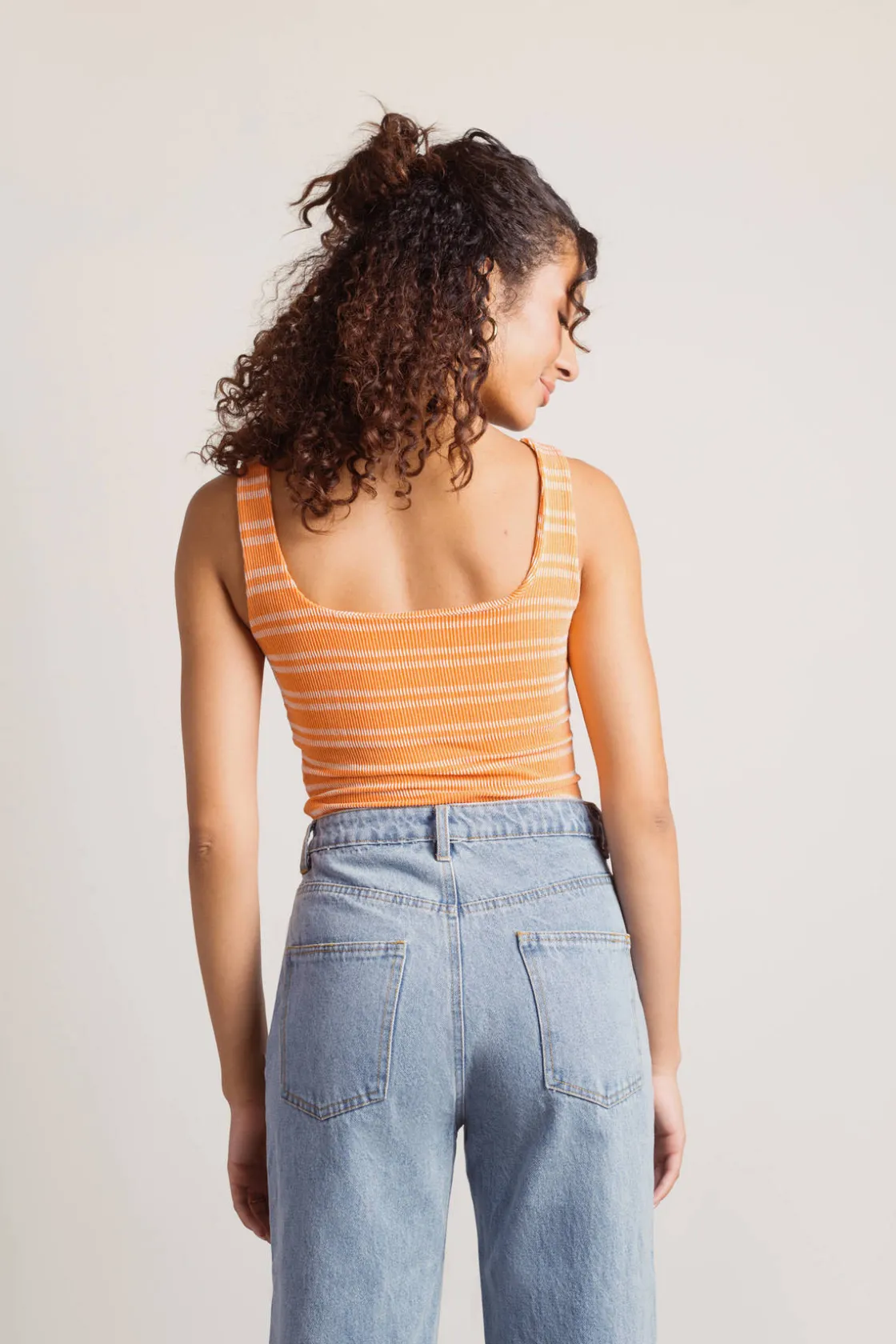 Tobi You Think So Stripe Bodysuit - Orange