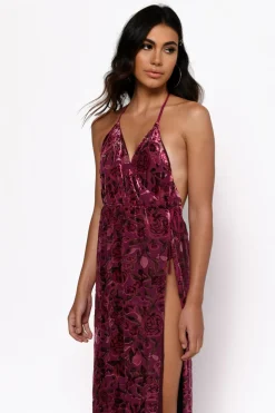 Tobi Yulia Backless High Slit Maxi Dress -