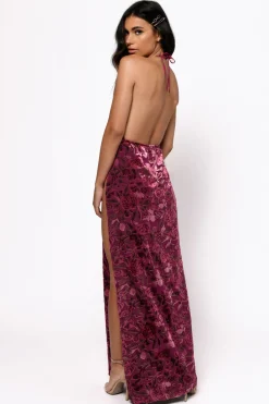 Tobi Yulia Backless High Slit Maxi Dress -