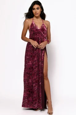 Tobi Yulia Backless High Slit Maxi Dress -