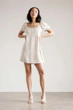 Tobi Yvette Puff Sleeve Skater Mini Dress -