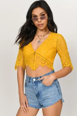 Tobi Yvonne Crop Top - Yellow