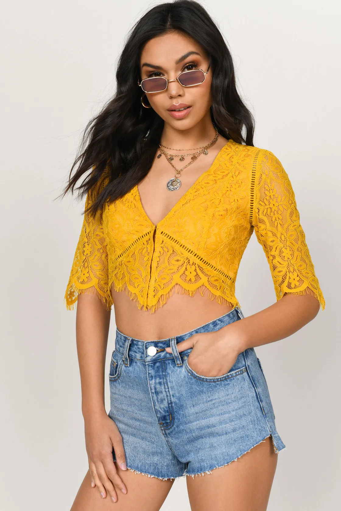 Tobi Yvonne Crop Top - Yellow