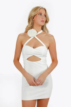 Tobi Zammarah Cross Halter Bodycon Mini Dress -