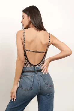Tobi Zealous Zebra Print Bodysuit -