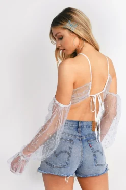 Tobi Ziggy Stardust Crop Top - White