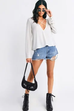Tobi Zohar Plunging Blouse -